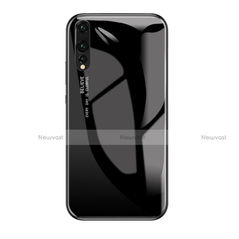 Silicone Frame Mirror Rainbow Gradient Case Cover for Huawei P20 Pro Black