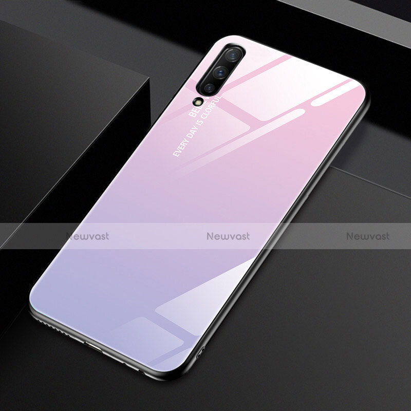 Silicone Frame Mirror Rainbow Gradient Case Cover for Huawei Y9s Pink