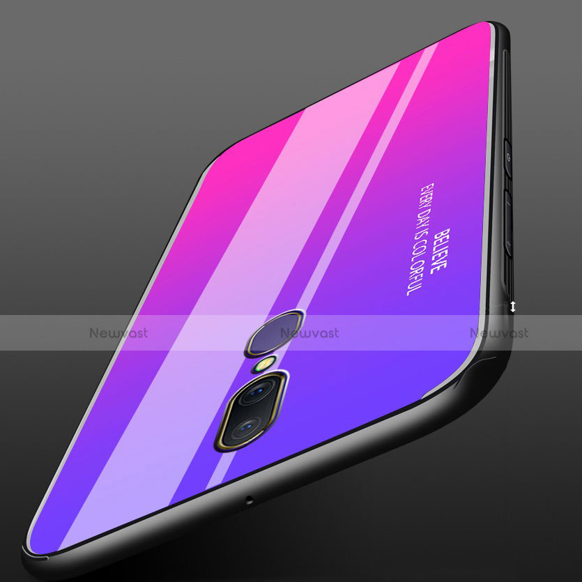 Silicone Frame Mirror Rainbow Gradient Case Cover for Oppo A9X