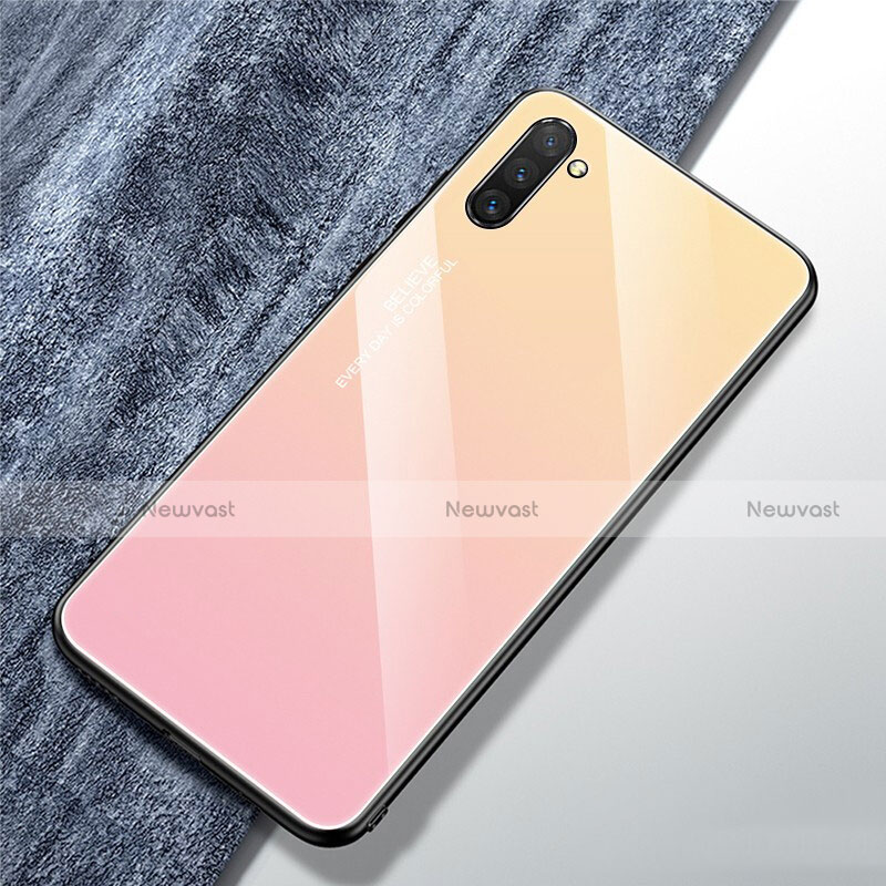 Silicone Frame Mirror Rainbow Gradient Case Cover for Samsung Galaxy Note 10