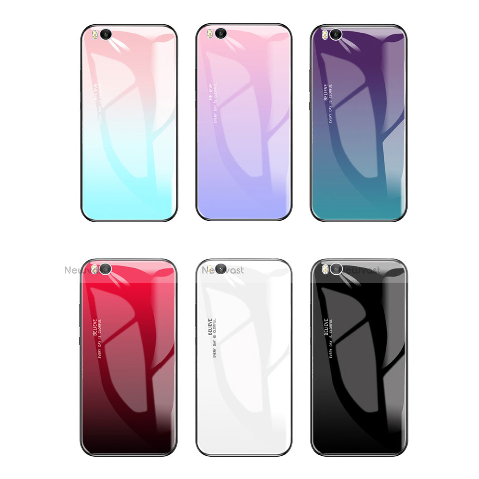 Silicone Frame Mirror Rainbow Gradient Case Cover for Xiaomi Mi 5S