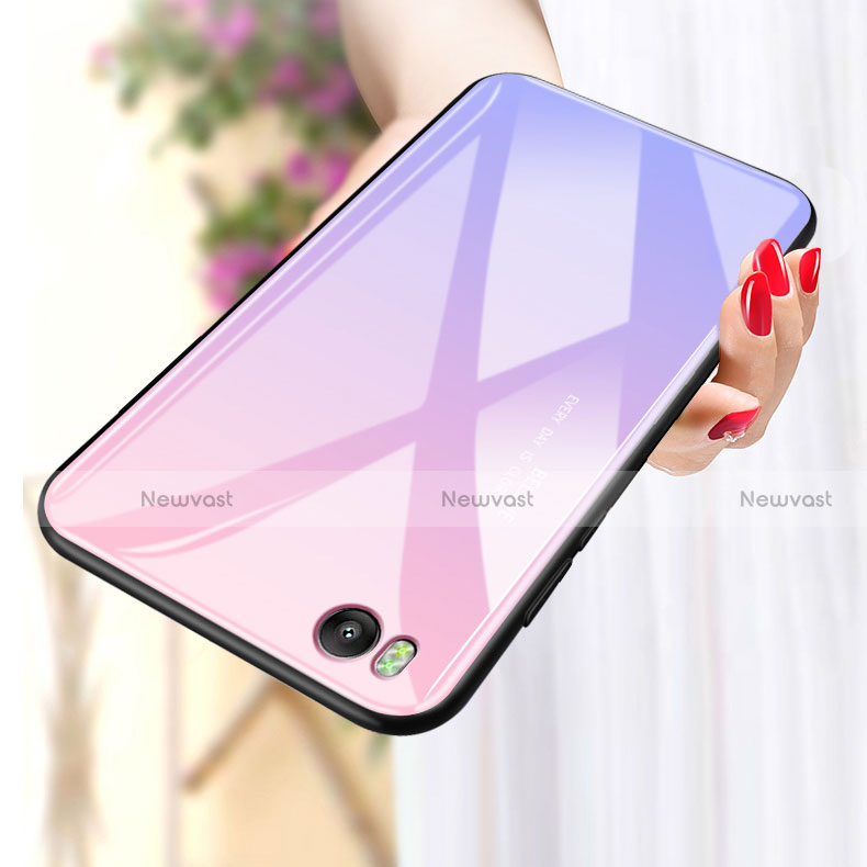 Silicone Frame Mirror Rainbow Gradient Case Cover for Xiaomi Mi 5S