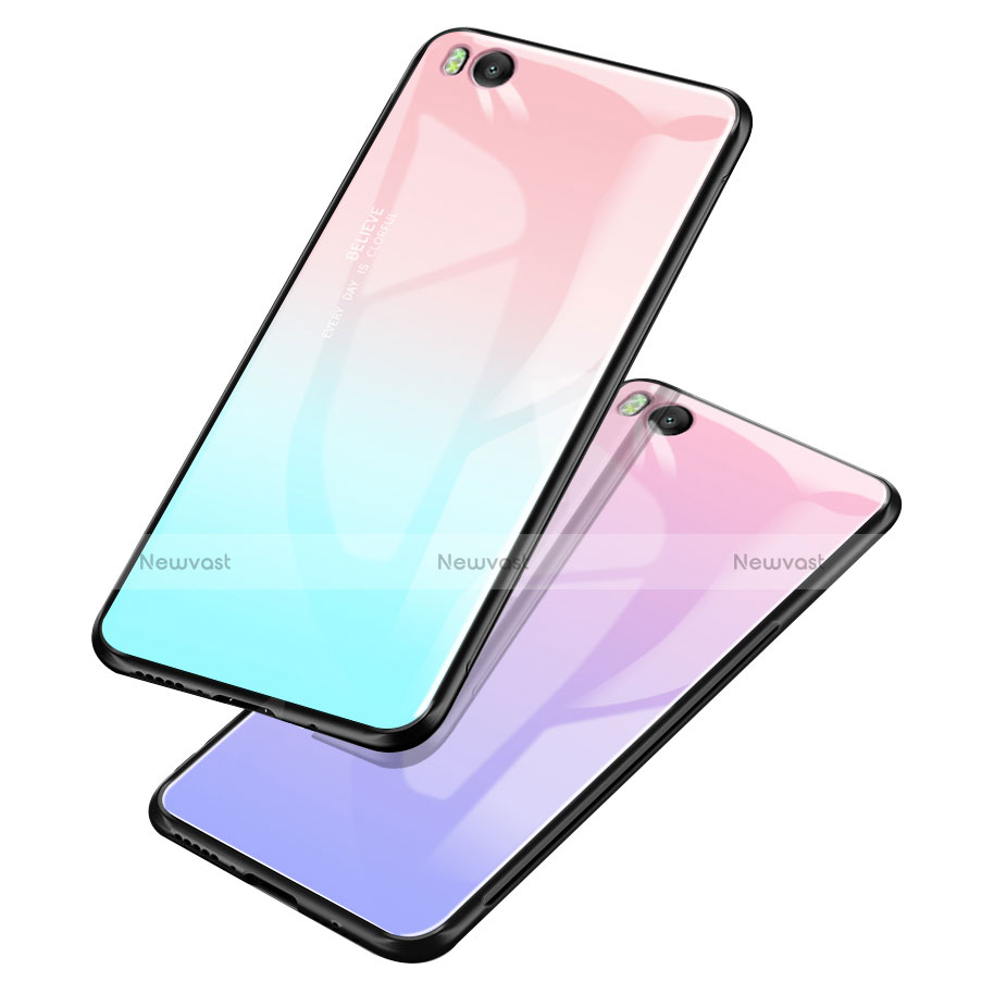 Silicone Frame Mirror Rainbow Gradient Case Cover for Xiaomi Mi 5S 4G