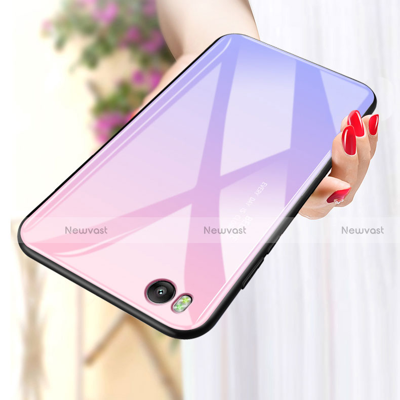 Silicone Frame Mirror Rainbow Gradient Case Cover for Xiaomi Mi 5S 4G