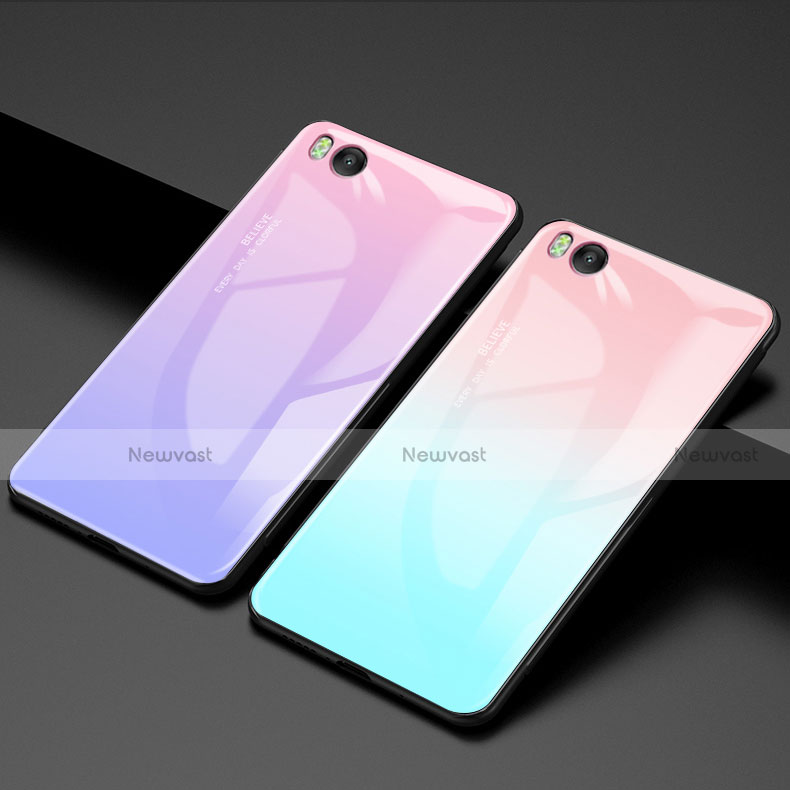 Silicone Frame Mirror Rainbow Gradient Case Cover for Xiaomi Mi 5S