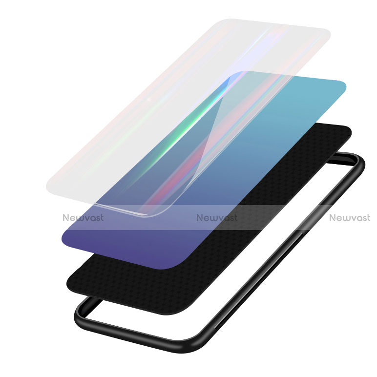 Silicone Frame Mirror Rainbow Gradient Case Cover for Xiaomi Mi 8 Explorer