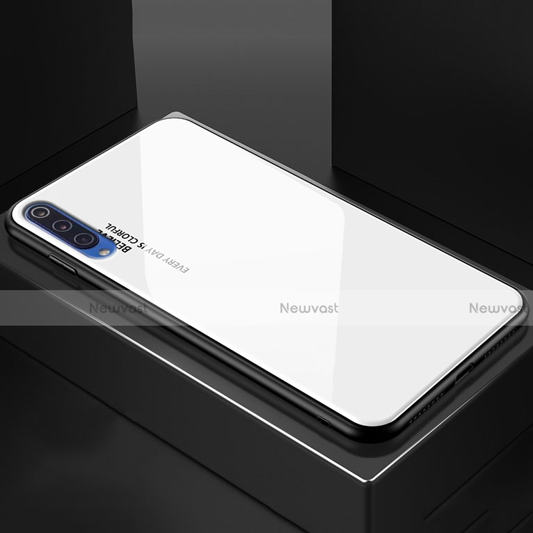 Silicone Frame Mirror Rainbow Gradient Case Cover for Xiaomi Mi 9 Lite White