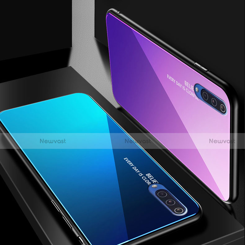 Silicone Frame Mirror Rainbow Gradient Case Cover for Xiaomi Mi 9 Pro