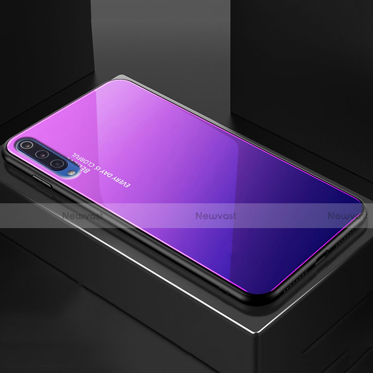 Silicone Frame Mirror Rainbow Gradient Case Cover for Xiaomi Mi 9 SE Purple