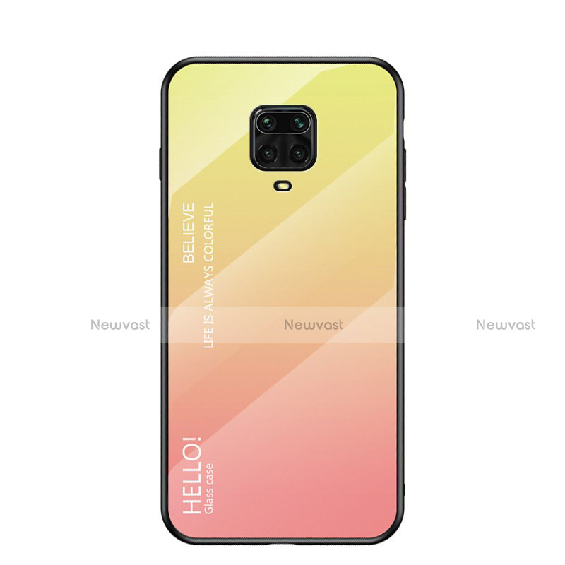 Silicone Frame Mirror Rainbow Gradient Case Cover for Xiaomi Poco M2 Pro Yellow