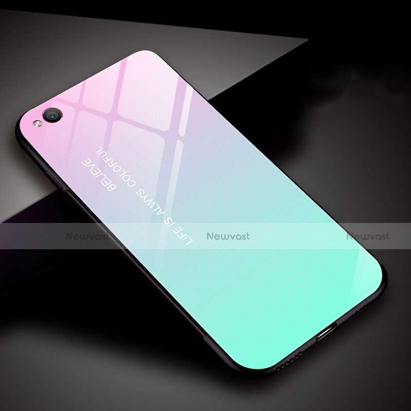 Silicone Frame Mirror Rainbow Gradient Case Cover for Xiaomi Redmi Go