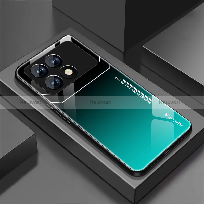 Silicone Frame Mirror Rainbow Gradient Case Cover for Xiaomi Redmi K70 5G