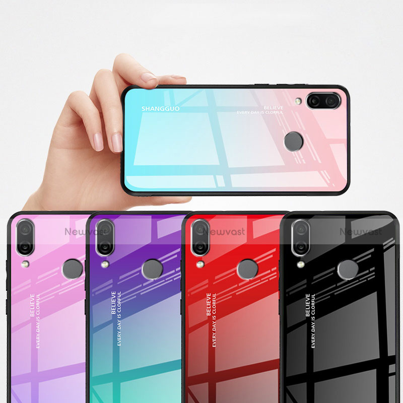 Silicone Frame Mirror Rainbow Gradient Case Cover for Xiaomi Redmi Note 7