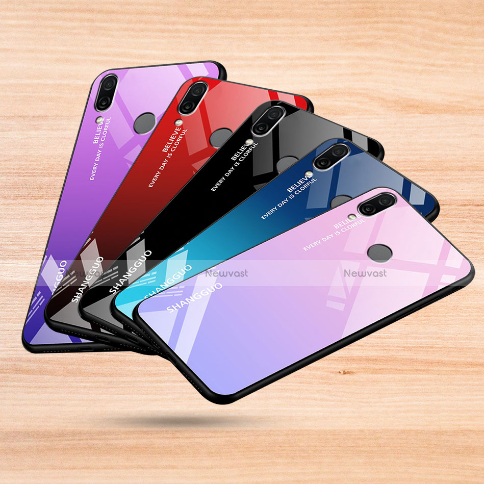 Silicone Frame Mirror Rainbow Gradient Case Cover for Xiaomi Redmi Note 7