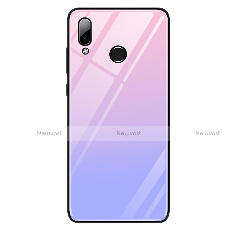 Silicone Frame Mirror Rainbow Gradient Case Cover G01 for Huawei Honor Play Purple