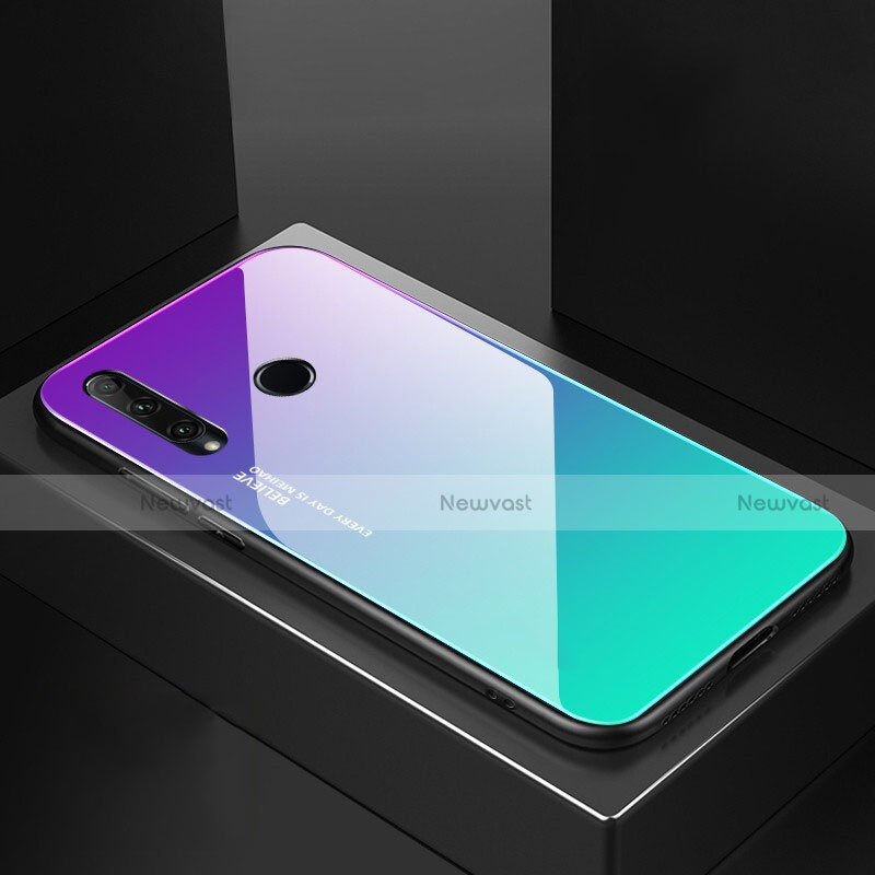 Silicone Frame Mirror Rainbow Gradient Case Cover H01 for Huawei P Smart+ Plus (2019)