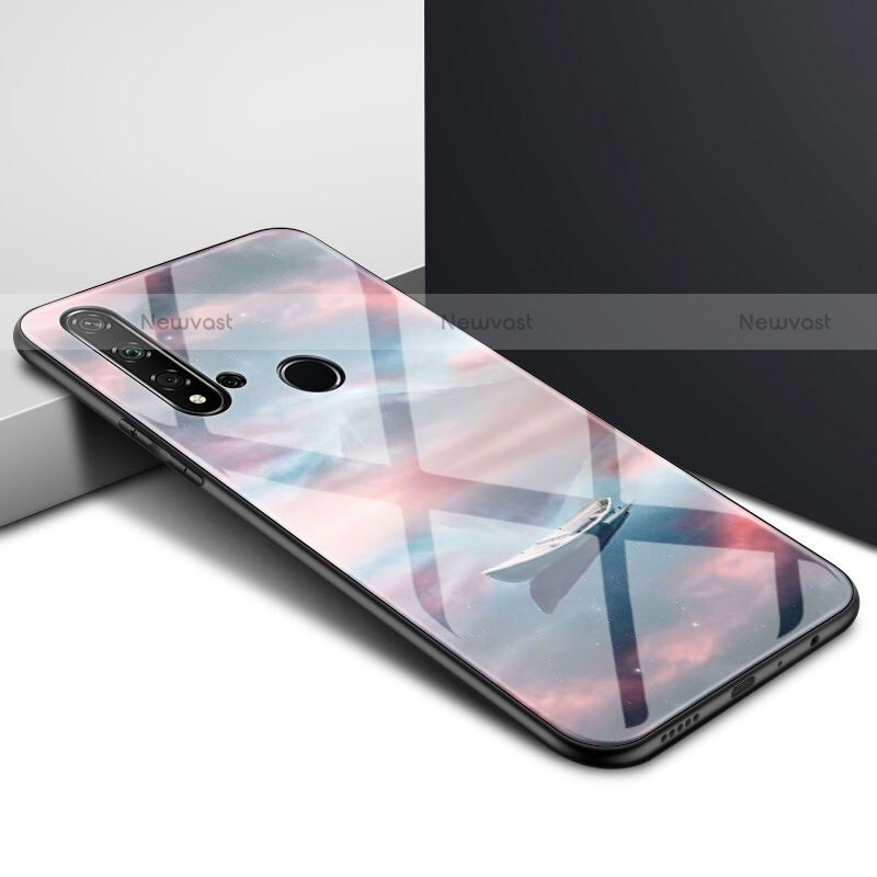 Silicone Frame Mirror Rainbow Gradient Case Cover H01 for Huawei P20 Lite (2019)