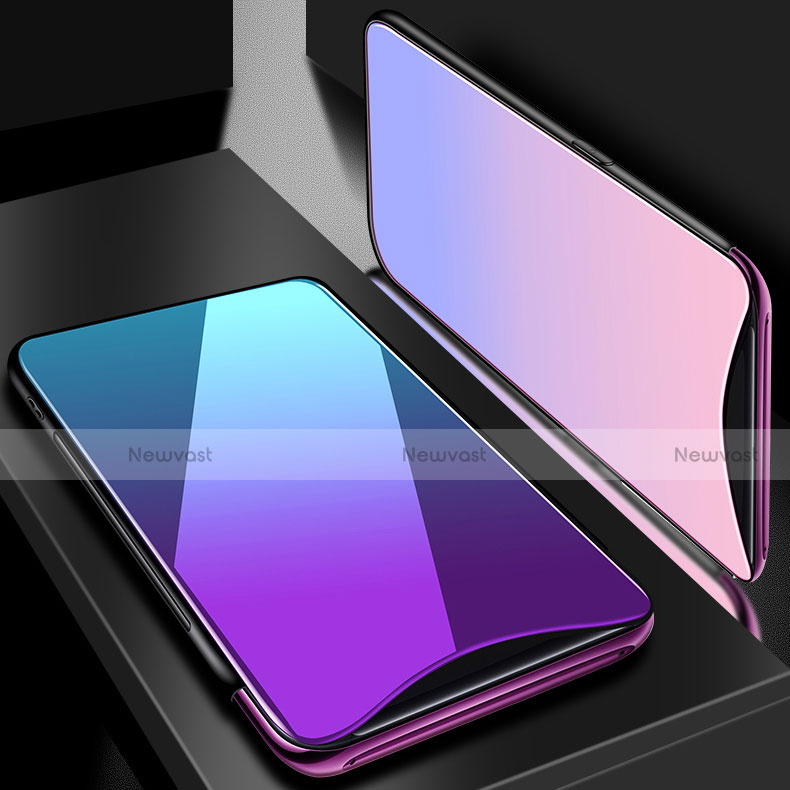 Silicone Frame Mirror Rainbow Gradient Case Cover H01 for Oppo Find X