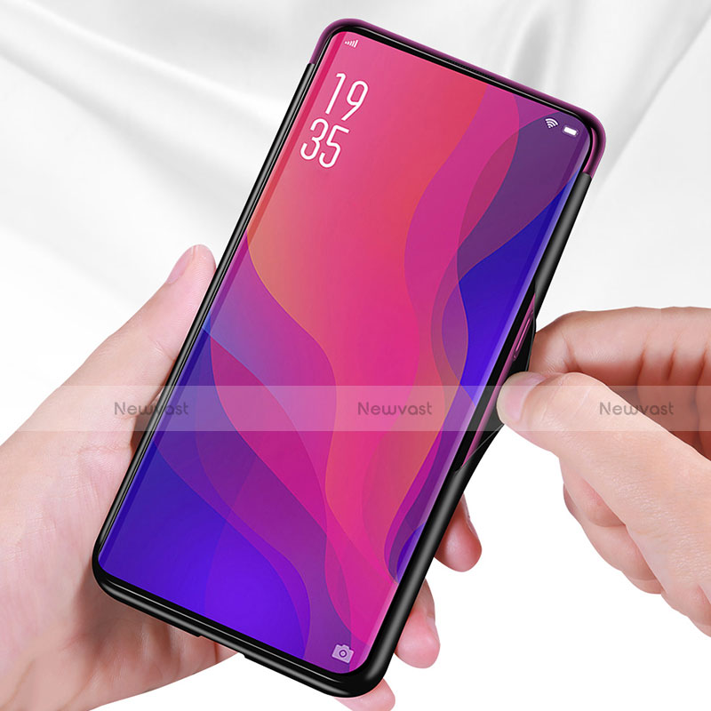 Silicone Frame Mirror Rainbow Gradient Case Cover H01 for Oppo Find X