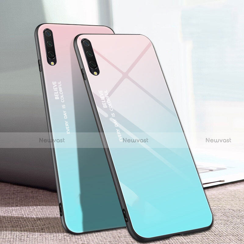 Silicone Frame Mirror Rainbow Gradient Case Cover H01 for Xiaomi Mi A3