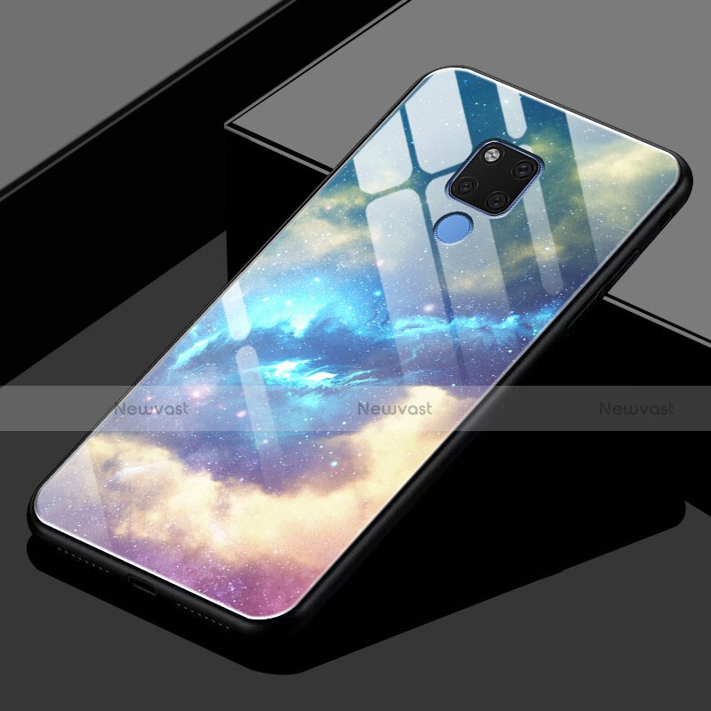 Silicone Frame Mirror Rainbow Gradient Case Cover H02 for Huawei Mate 20 X 5G