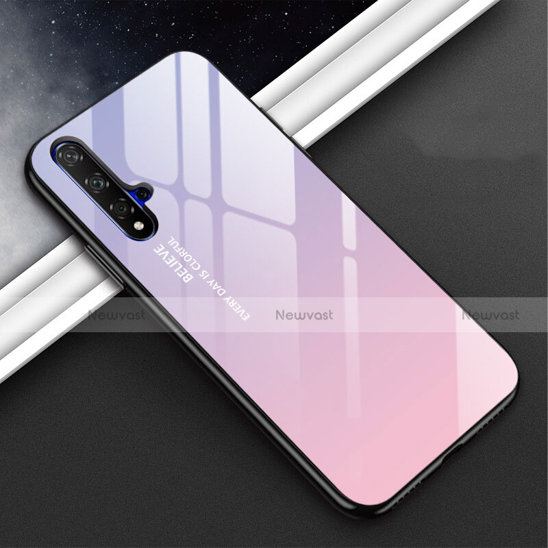 Silicone Frame Mirror Rainbow Gradient Case Cover H02 for Huawei Nova 5