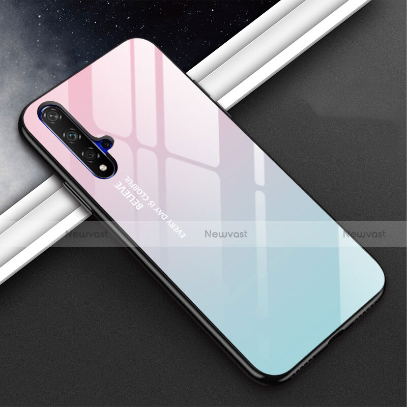 Silicone Frame Mirror Rainbow Gradient Case Cover H02 for Huawei Nova 5