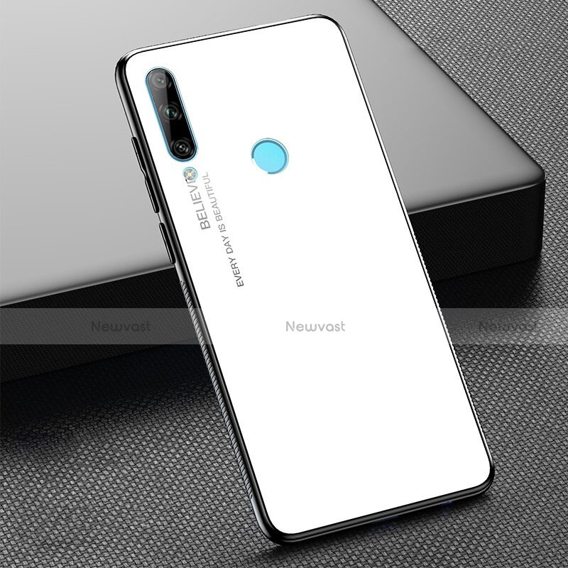 Silicone Frame Mirror Rainbow Gradient Case Cover H02 for Huawei P Smart+ Plus (2019) White