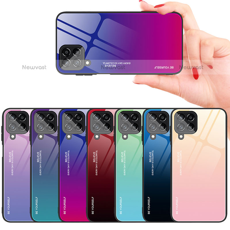 Silicone Frame Mirror Rainbow Gradient Case Cover JD1 for Samsung Galaxy M53 5G