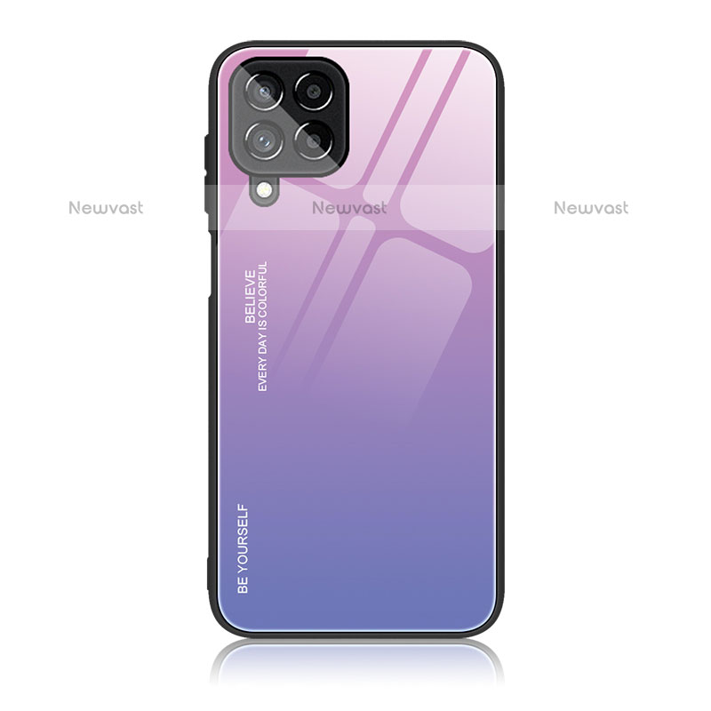 Silicone Frame Mirror Rainbow Gradient Case Cover JD1 for Samsung Galaxy M53 5G Clove Purple