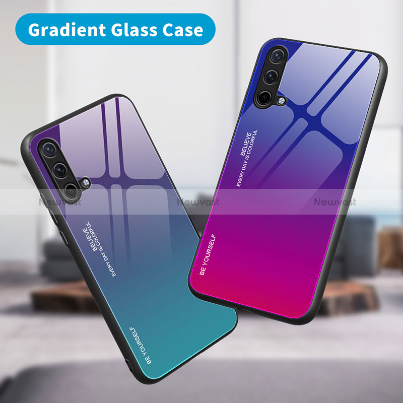 Silicone Frame Mirror Rainbow Gradient Case Cover JM1 for OnePlus Nord CE 5G