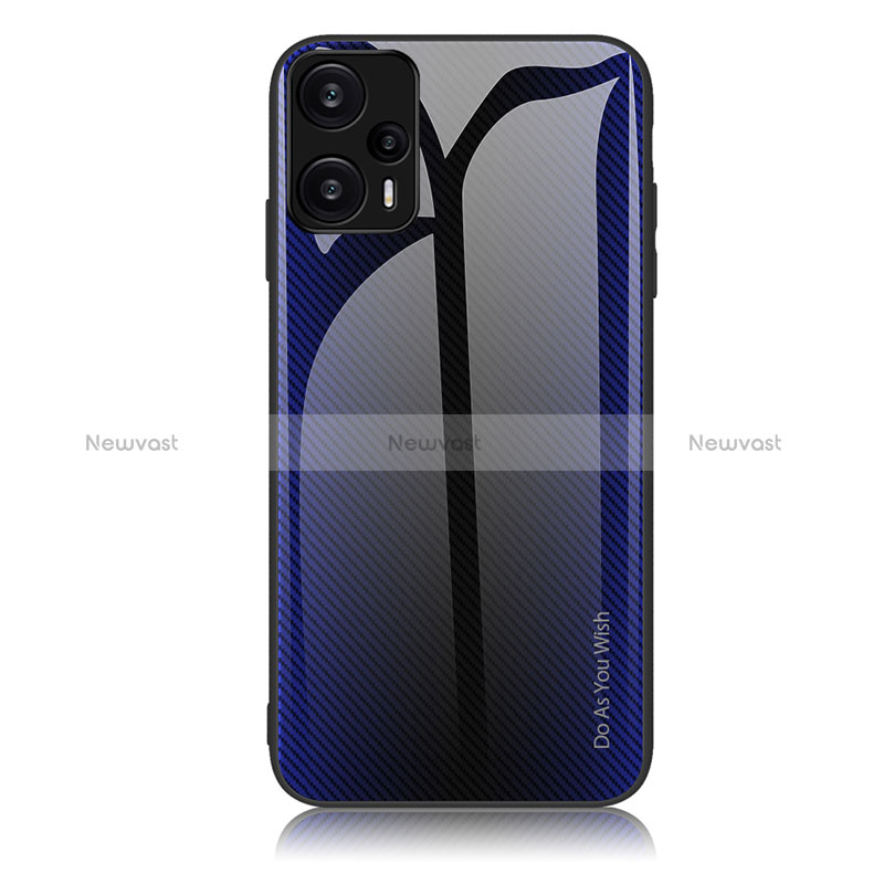 Silicone Frame Mirror Rainbow Gradient Case Cover JM1 for Xiaomi Redmi Note 12 Turbo 5G Navy Blue