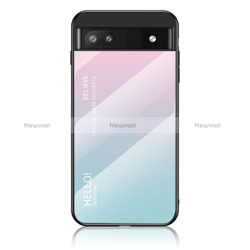 Silicone Frame Mirror Rainbow Gradient Case Cover LS1 for Google Pixel 6a 5G