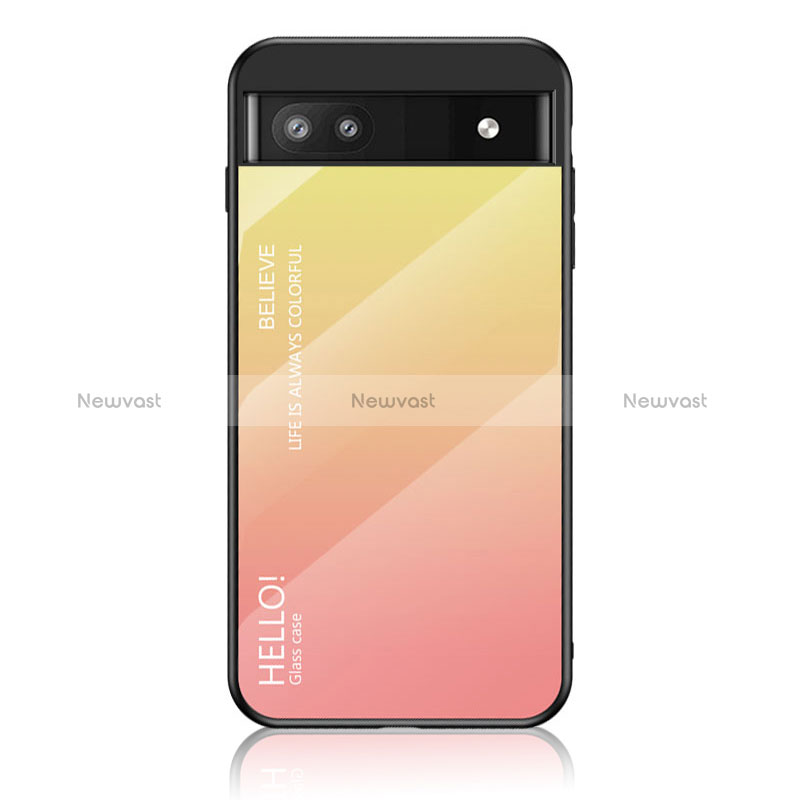 Silicone Frame Mirror Rainbow Gradient Case Cover LS1 for Google Pixel 6a 5G