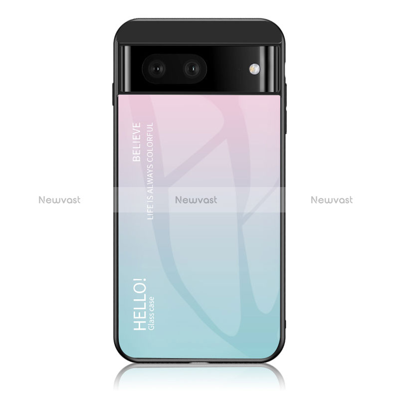 Silicone Frame Mirror Rainbow Gradient Case Cover LS1 for Google Pixel 7 5G