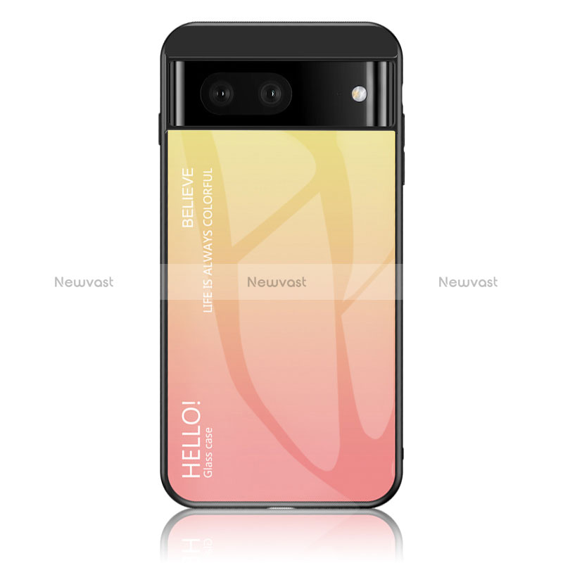 Silicone Frame Mirror Rainbow Gradient Case Cover LS1 for Google Pixel 7 5G