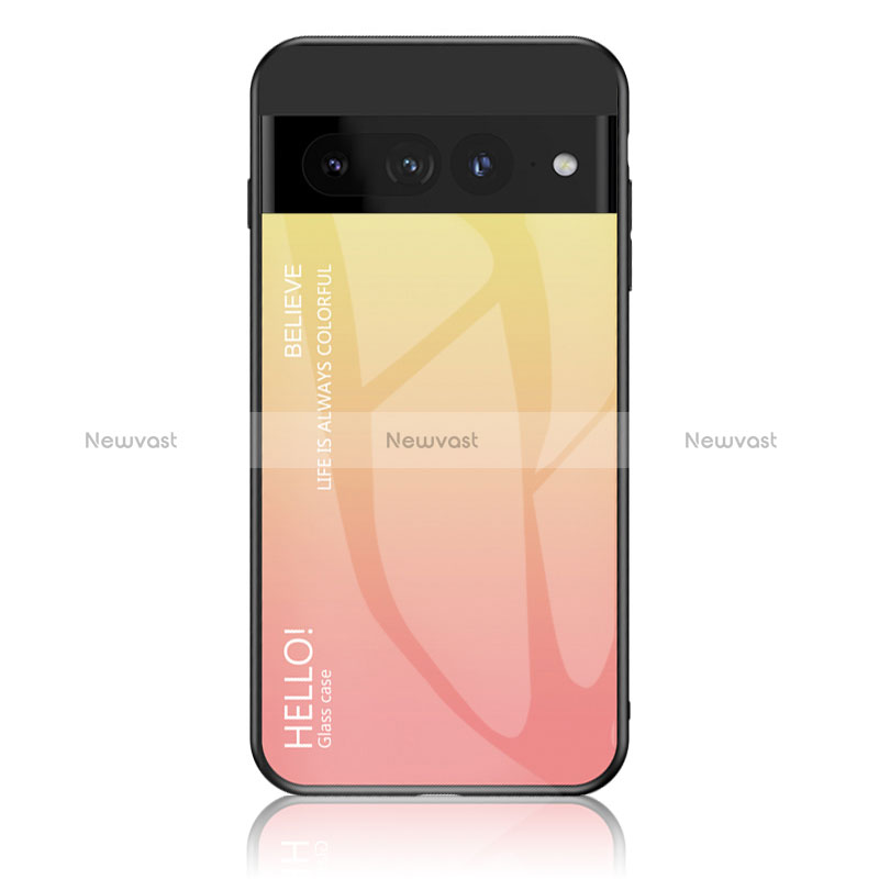 Silicone Frame Mirror Rainbow Gradient Case Cover LS1 for Google Pixel 7 Pro 5G