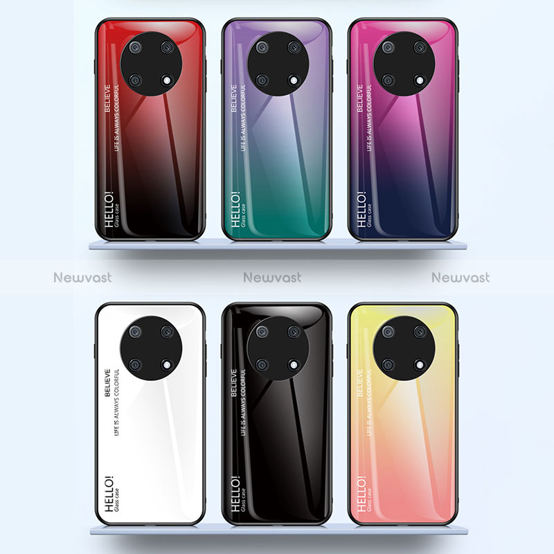 Silicone Frame Mirror Rainbow Gradient Case Cover LS1 for Huawei Enjoy 50 Pro