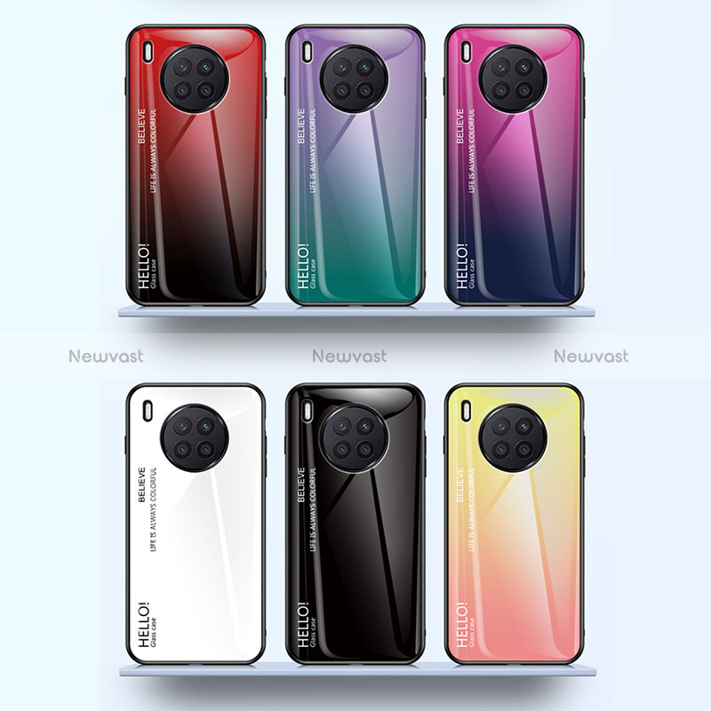 Silicone Frame Mirror Rainbow Gradient Case Cover LS1 for Huawei Honor 50 Lite