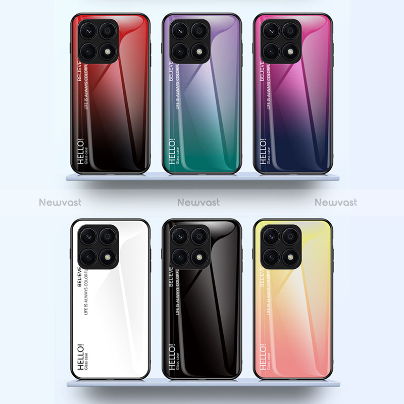 Silicone Frame Mirror Rainbow Gradient Case Cover LS1 for Huawei Honor 70 Lite 5G