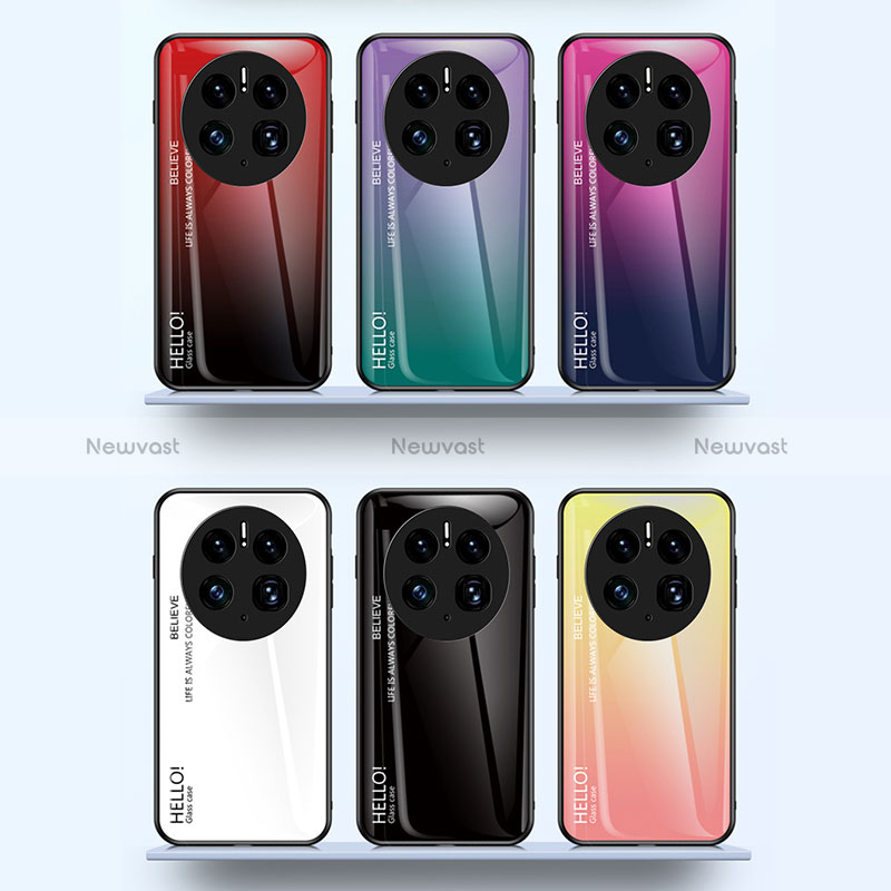 Silicone Frame Mirror Rainbow Gradient Case Cover LS1 for Huawei Mate 50 Pro