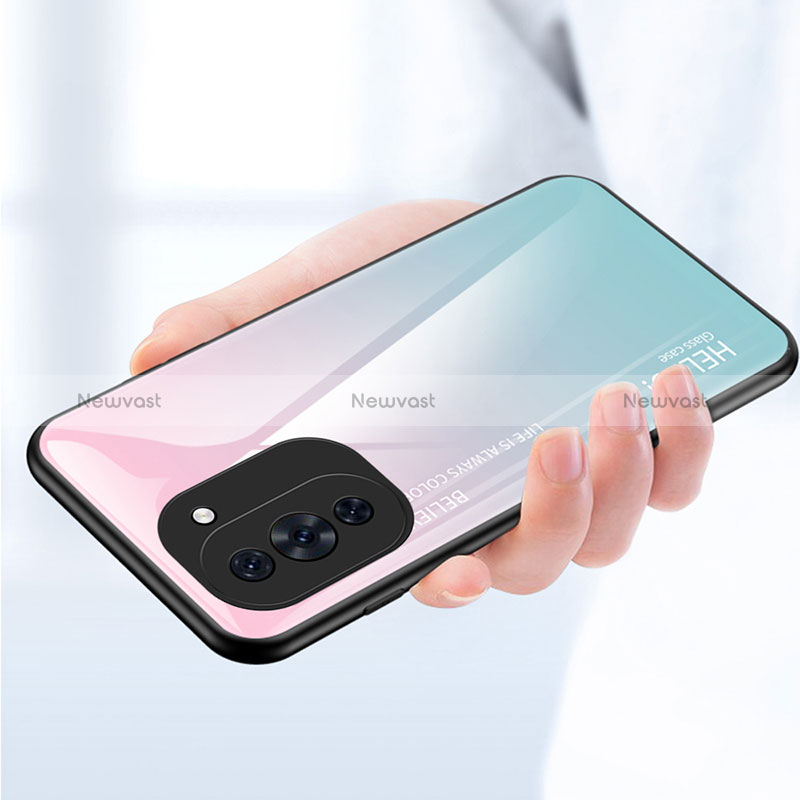 Silicone Frame Mirror Rainbow Gradient Case Cover LS1 for Huawei Nova 10 Pro