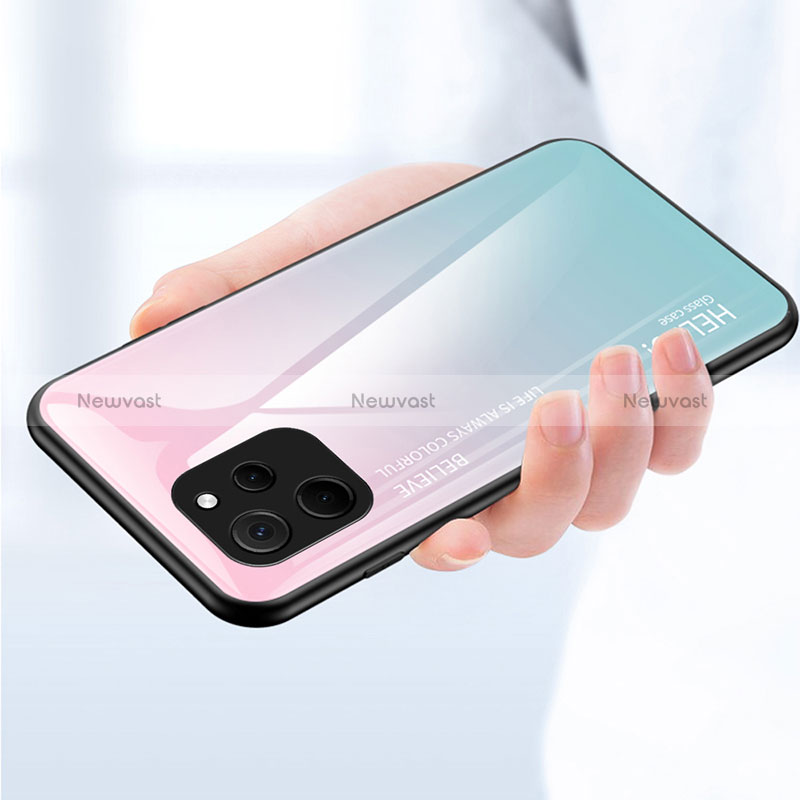 Silicone Frame Mirror Rainbow Gradient Case Cover LS1 for Huawei Nova Y61