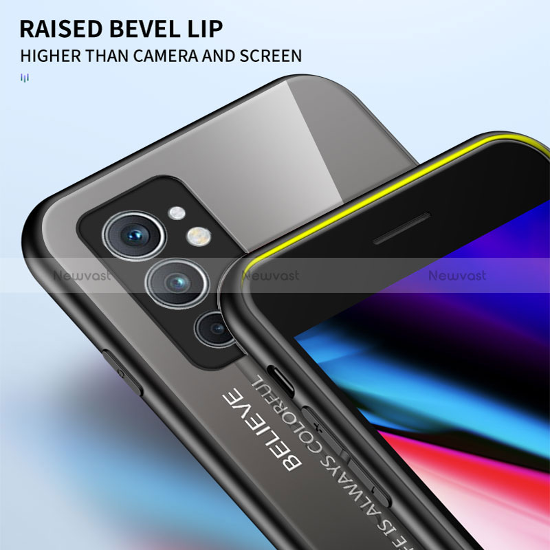 Silicone Frame Mirror Rainbow Gradient Case Cover LS1 for OnePlus 9RT 5G