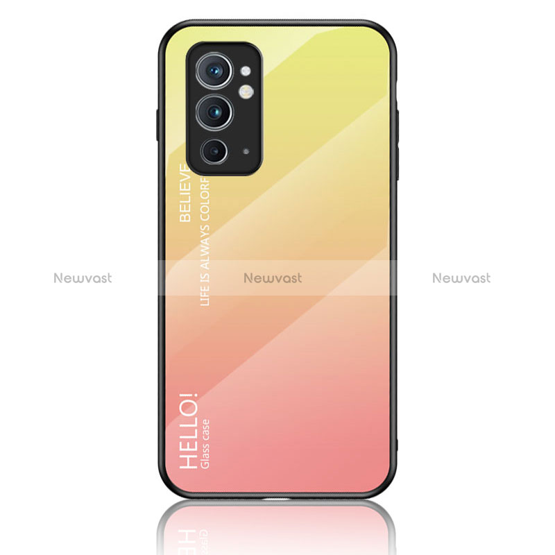 Silicone Frame Mirror Rainbow Gradient Case Cover LS1 for OnePlus 9RT 5G