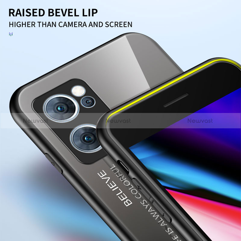 Silicone Frame Mirror Rainbow Gradient Case Cover LS1 for OnePlus Nord CE 2 5G