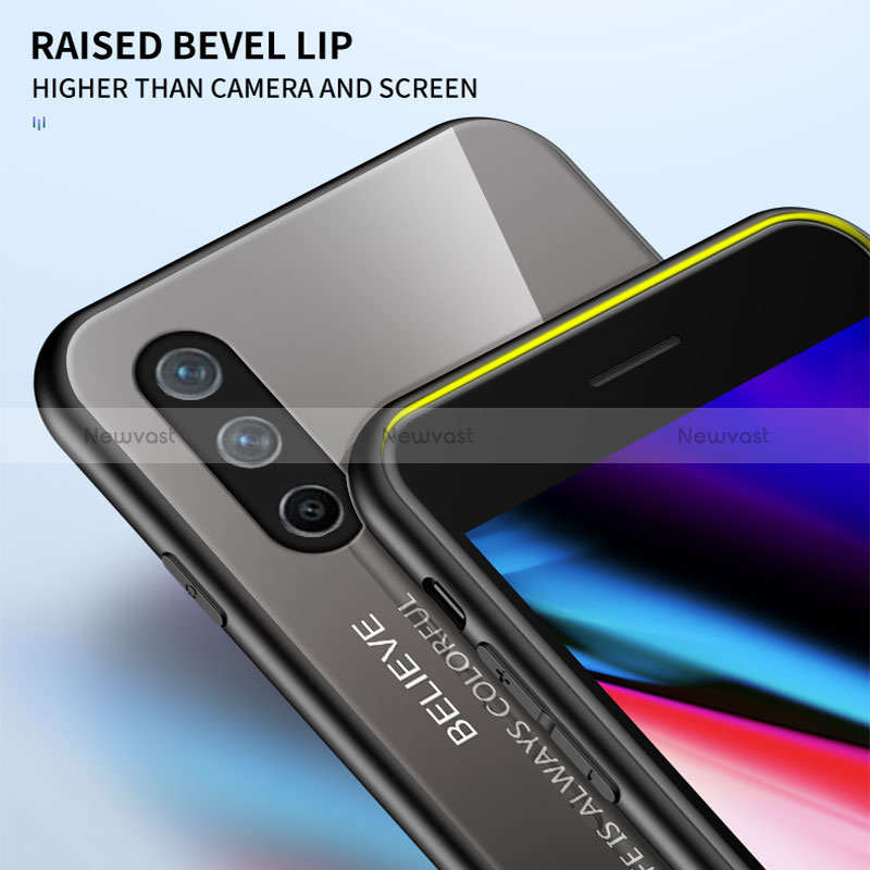 Silicone Frame Mirror Rainbow Gradient Case Cover LS1 for OnePlus Nord CE 5G