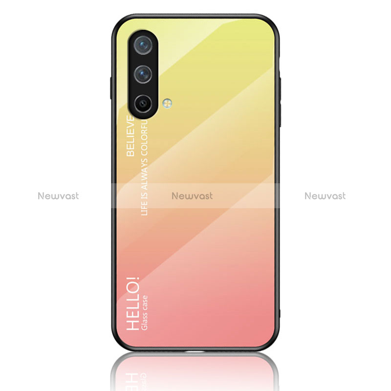 Silicone Frame Mirror Rainbow Gradient Case Cover LS1 for OnePlus Nord CE 5G