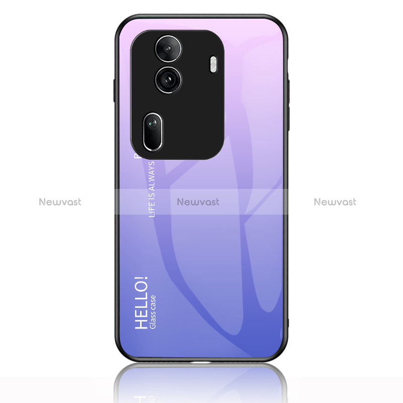 Silicone Frame Mirror Rainbow Gradient Case Cover LS1 for Oppo Reno11 Pro 5G