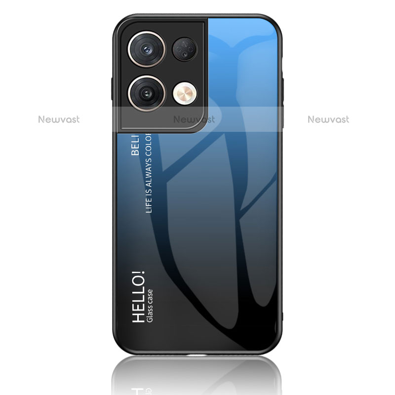 Silicone Frame Mirror Rainbow Gradient Case Cover LS1 for Oppo Reno9 Pro+ Plus 5G